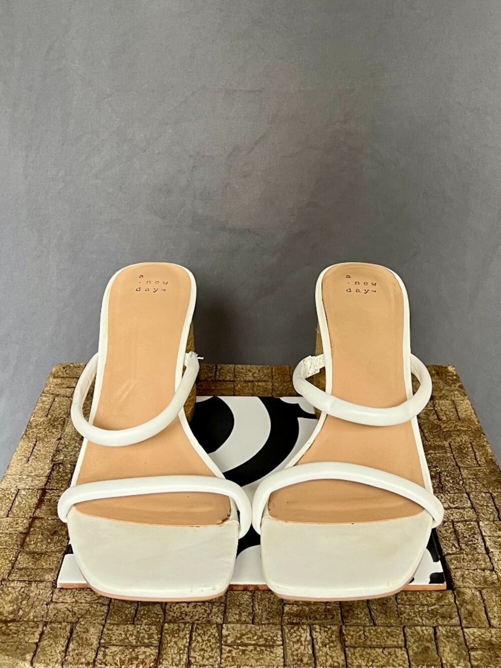 Women's Miley Mule Heels - A New Day" Creme Sz 11